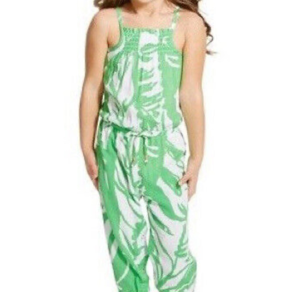 Lilly Pulitzer for Target Green and White Leaf Print Jumpsuit
